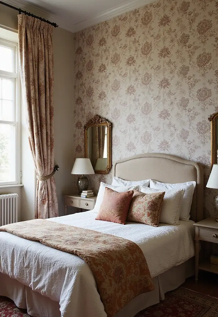 30 Modern Victorian Bedroom Ideas That Blend Old and New Perfectly - 11. Mixing Patterns for Visual Interest