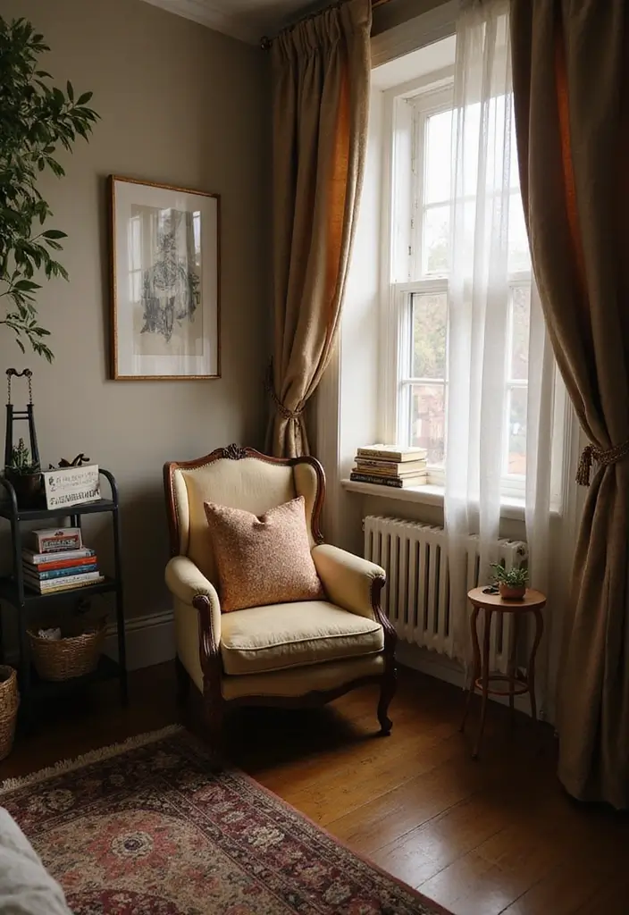 30 Modern Victorian Bedroom Ideas That Blend Old and New Perfectly - 16. Creating a Cozy Reading Nook