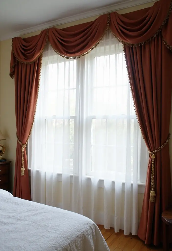 30 Modern Victorian Bedroom Ideas That Blend Old and New Perfectly - 17. Elegant Window Treatments