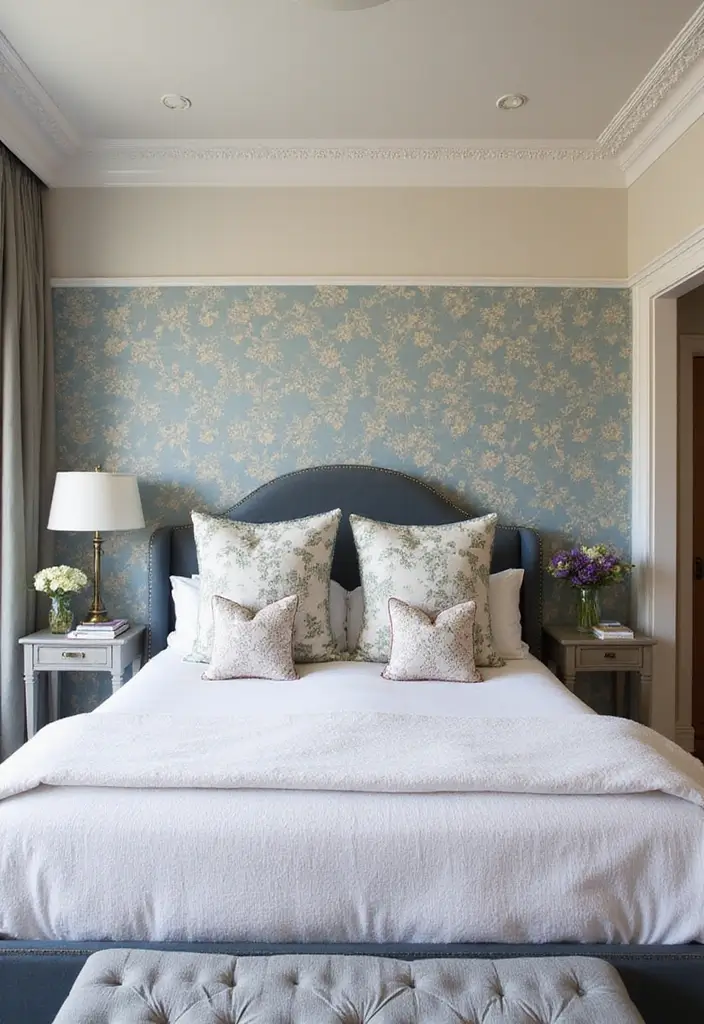 30 Modern Victorian Bedroom Ideas That Blend Old and New Perfectly - 26. Playful Patterns in Small Doses