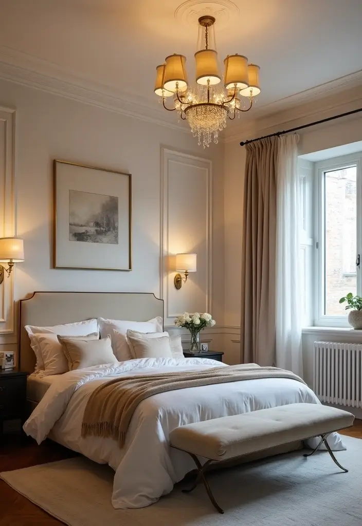 30 Modern Victorian Bedroom Ideas That Blend Old and New Perfectly - 5. Chic Lighting Fixtures
