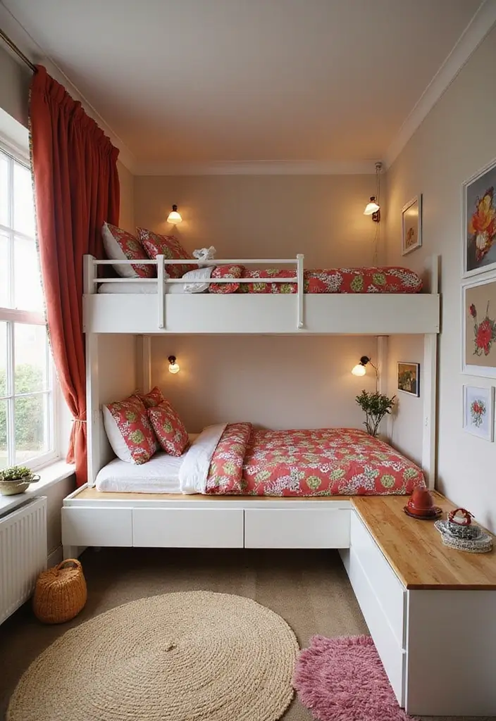 30 Shared Bedroom Ideas for Teens That Are Trendy & Functional - 1. Stylish Bunk Beds with Personality