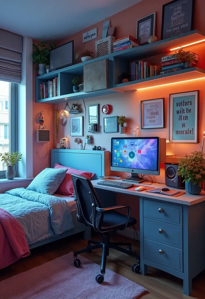 30 Twin Bedroom Ideas for Boys That Are Fun & Functional - 16. Tech Wonderland