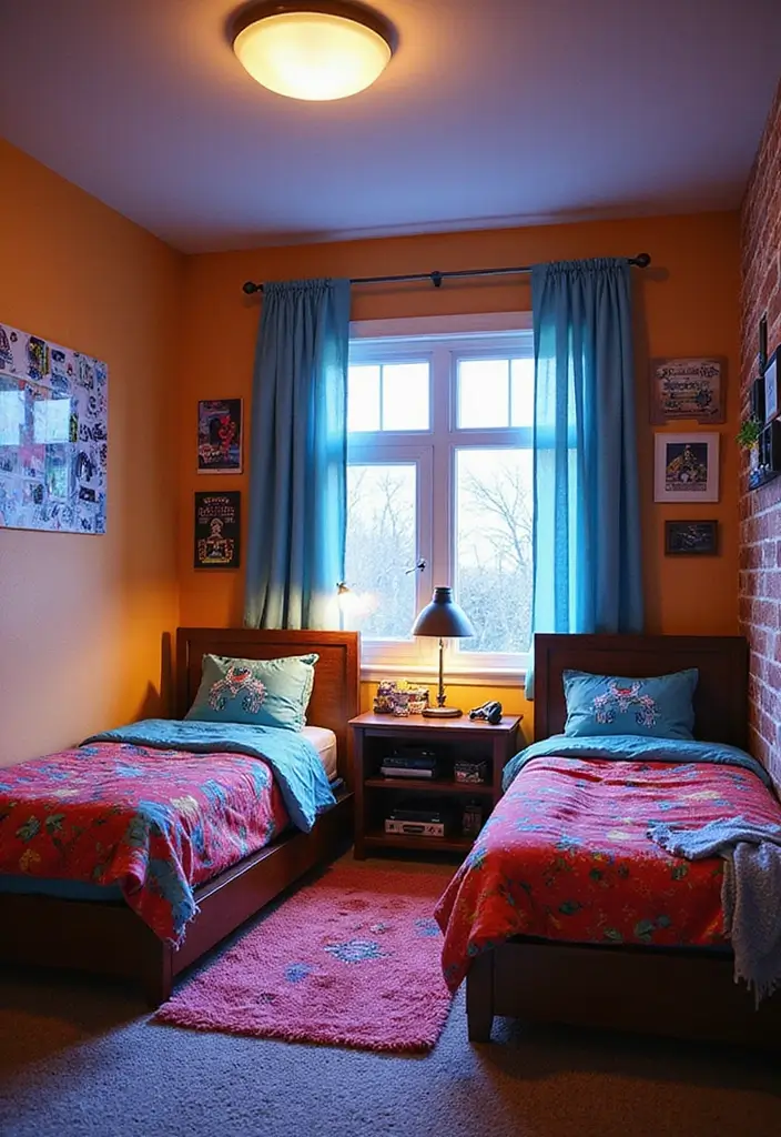 30 Twin Bedroom Ideas for Boys That Are Fun & Functional - 20. Retro Gamer's Paradise