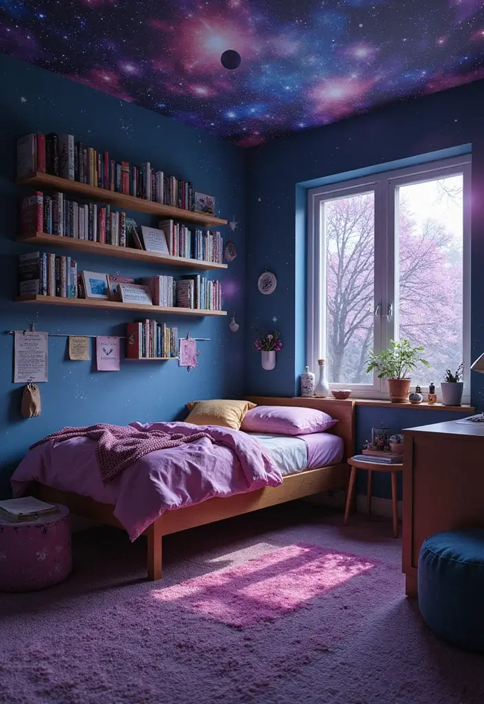 30 Twin Bedroom Ideas for Boys That Are Fun & Functional - 24. Fantasy Space Adventure