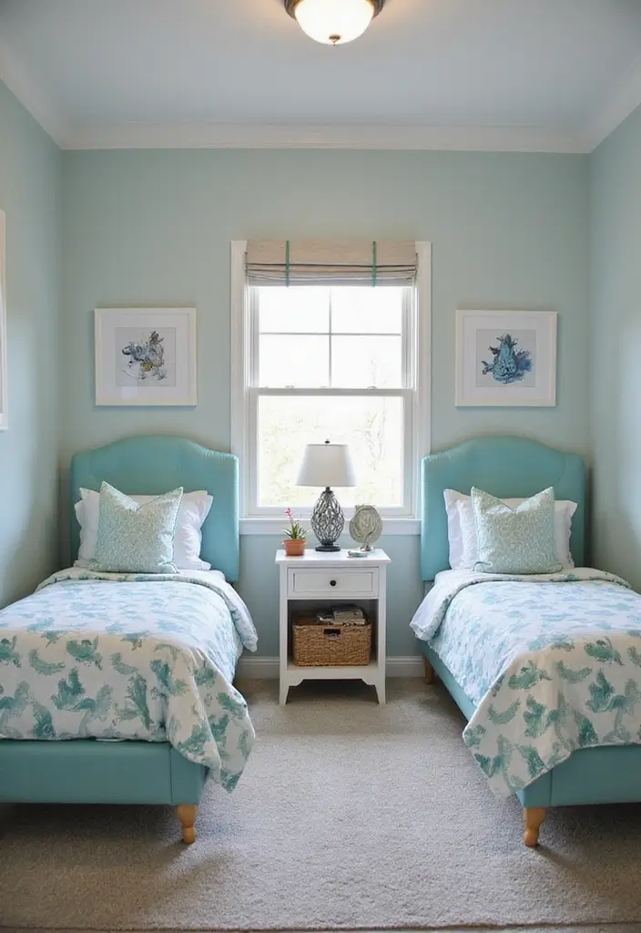 30 Twin Bedroom Ideas for Boys That Are Fun & Functional - 9. Ocean Waves Escape