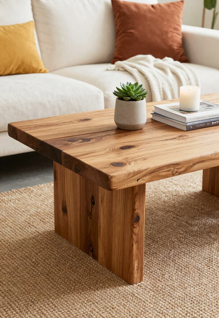 15 Center Table for Living Room Ideas: Functional Style - 1. Reclaimed Wood Elegance 1