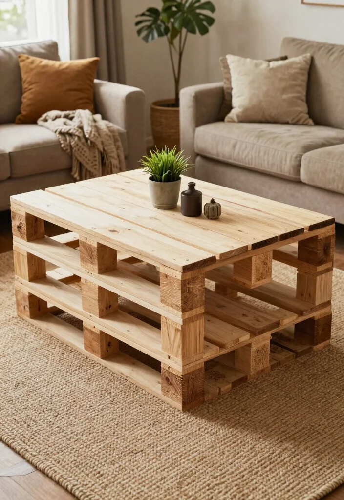 15 Center Table for Living Room Ideas: Functional Style - 9. Upcycled Pallet Table 1