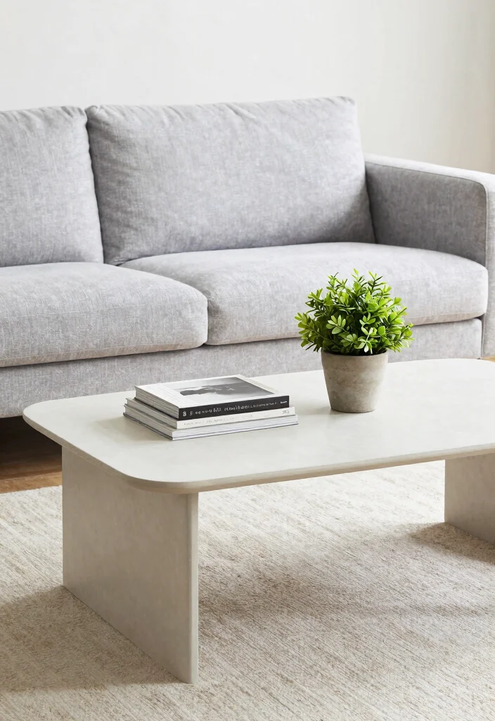 15 Light Grey Sofa Living Room Ideas Bright Neutral Style - 5. Minimalist Coffee Table Styling 1