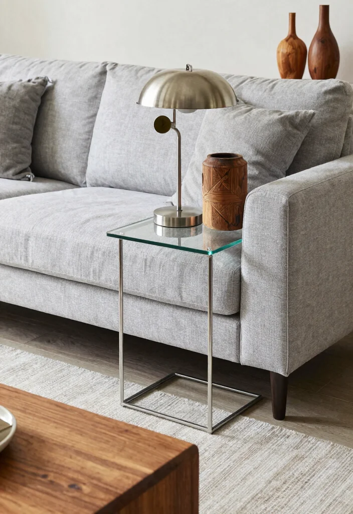 15 Light Grey Sofa Living Room Ideas Bright Neutral Style - 7. Mixing Materials for Visual Interest 1