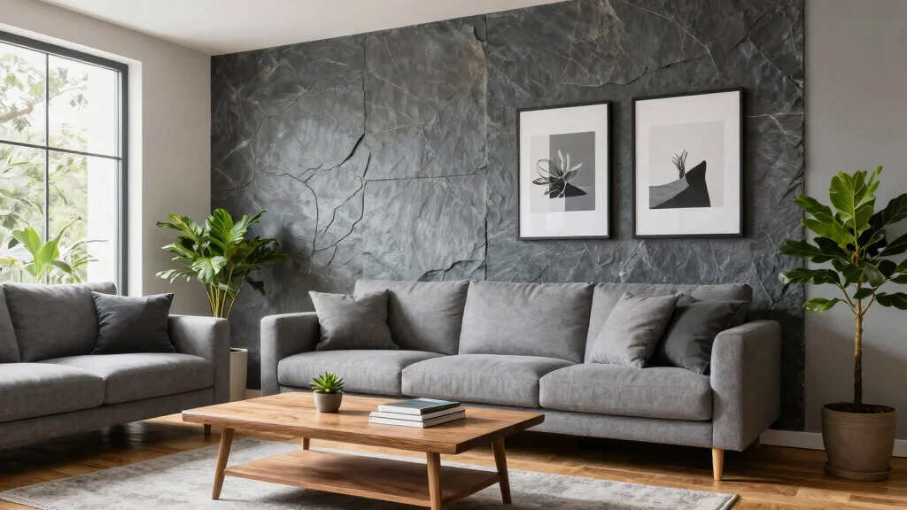 15 Slate Wall Living Room Ideas Textured Modern Mood