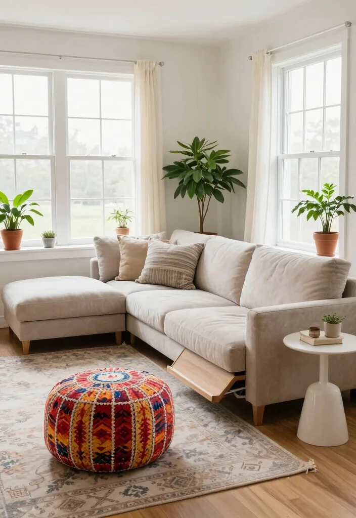 15 Sofa Setting in Living Room Ideas for Balanced Layouts - 3. Multi-Functional Furniture Arrangements 1