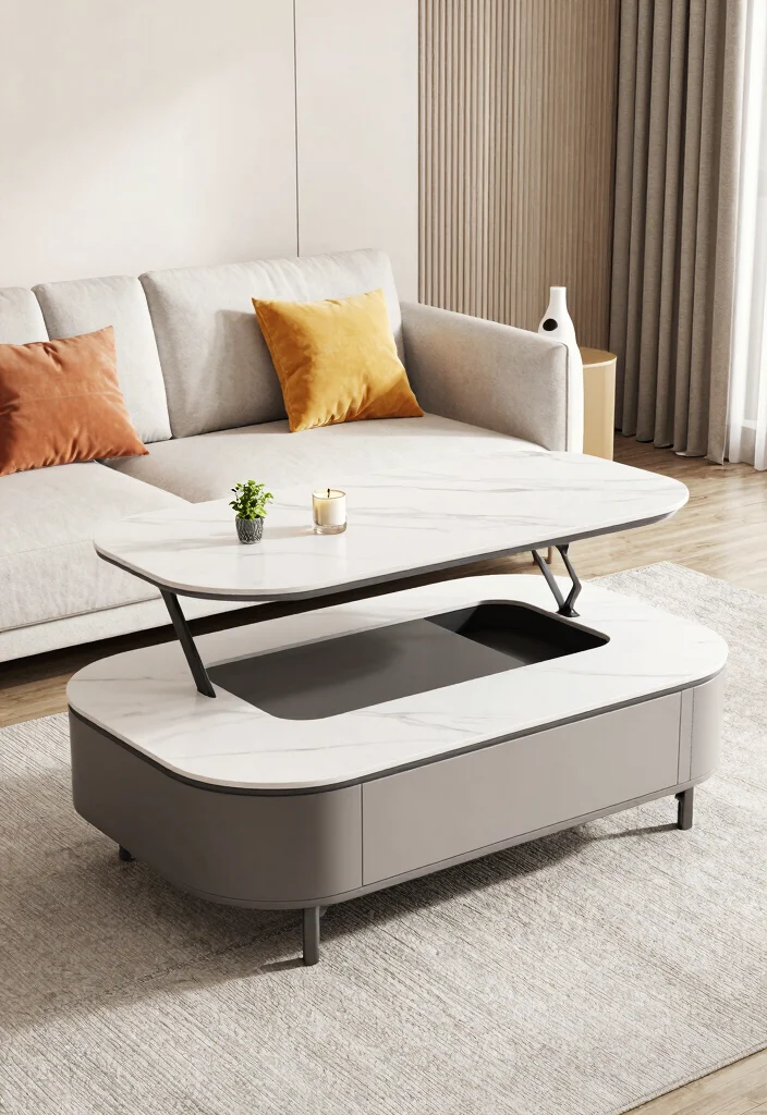 15 Table in Living Room Ideas for Everyday Practical Style - 3. Smart Multi-Functional Tables 1