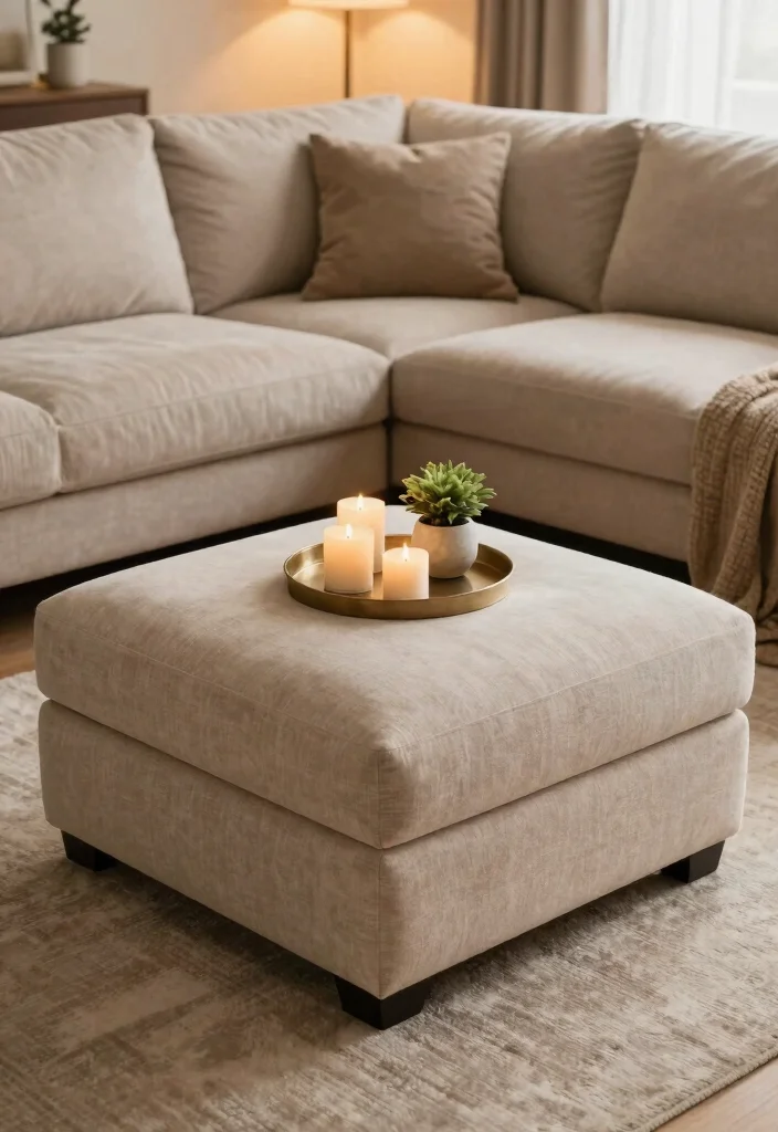 15 Table in Living Room Ideas for Everyday Practical Style - 8. Ottoman Tables 1