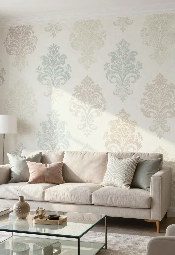 16 3D Wallpaper for Living Room Ideas: Depth and Drama - 15. Classic Motifs Reimagined 1