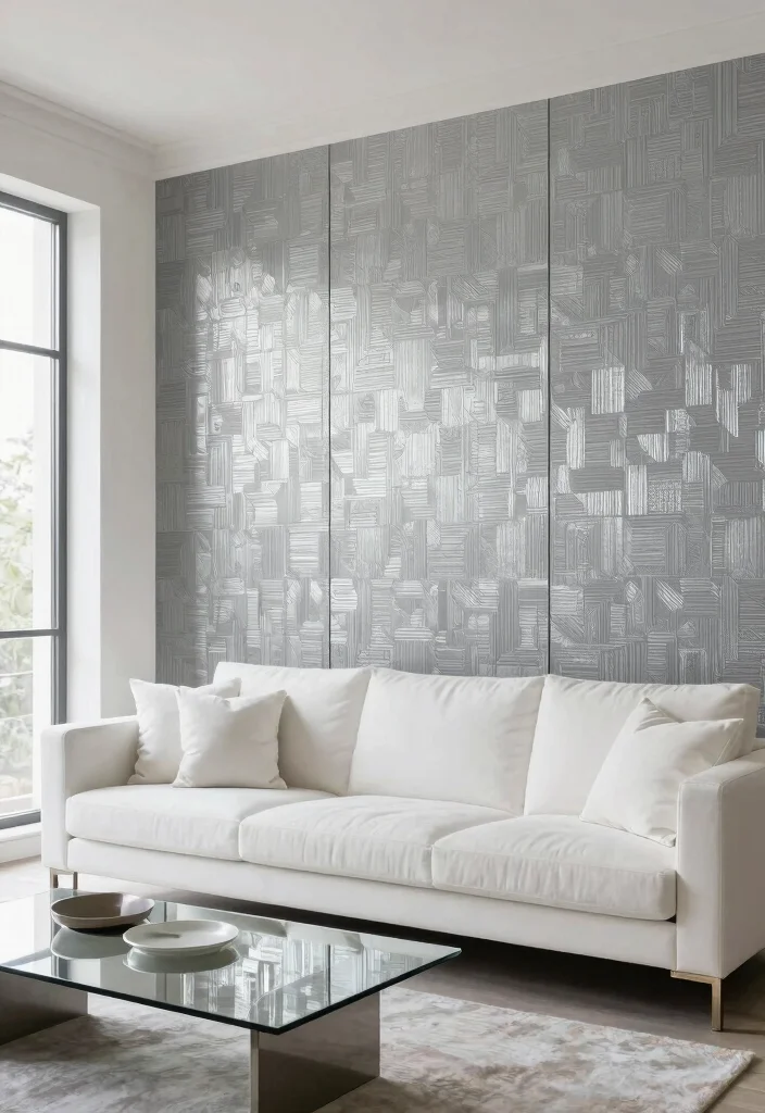 16 3D Wallpaper for Living Room Ideas: Depth and Drama - 3. Metallic Glam 1