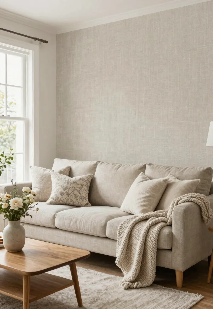 16 3D Wallpaper for Living Room Ideas: Depth and Drama - 4. Textured Fabrics 1