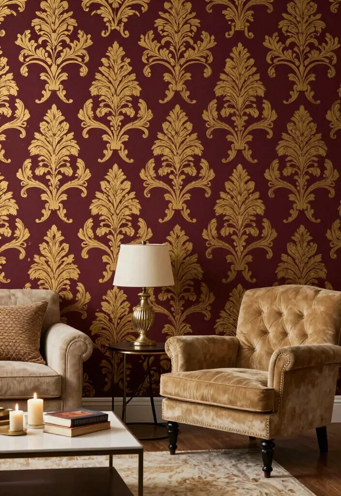 16 3D Wallpaper for Living Room Ideas: Depth and Drama - 7. Vintage Charm 1