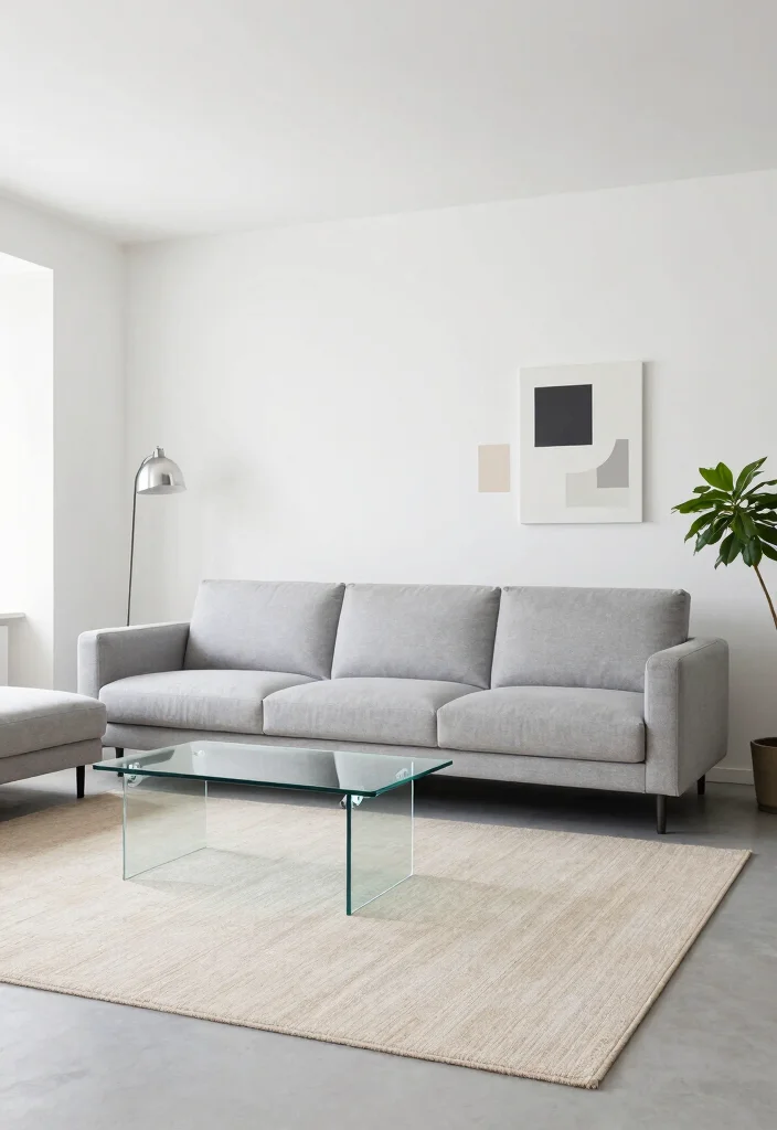 16 Beige Rug Living Room Ideas for a Soft, Timeless Style - 3. Minimalist Modern Approach 1