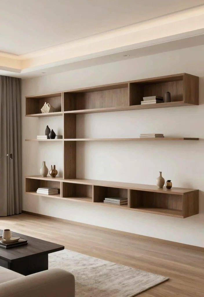 16 DIY Floating Shelves Living Room Ideas Budget Friendly Chic - 11. Floating Shelf with Hidden Storage 1