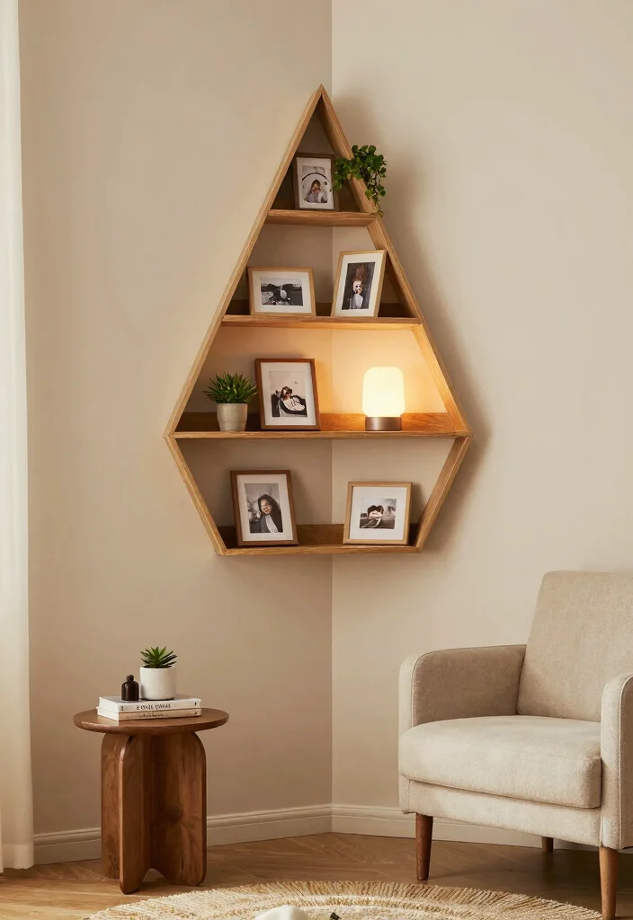 16 DIY Floating Shelves Living Room Ideas Budget Friendly Chic - 4. Corner Shelves 1