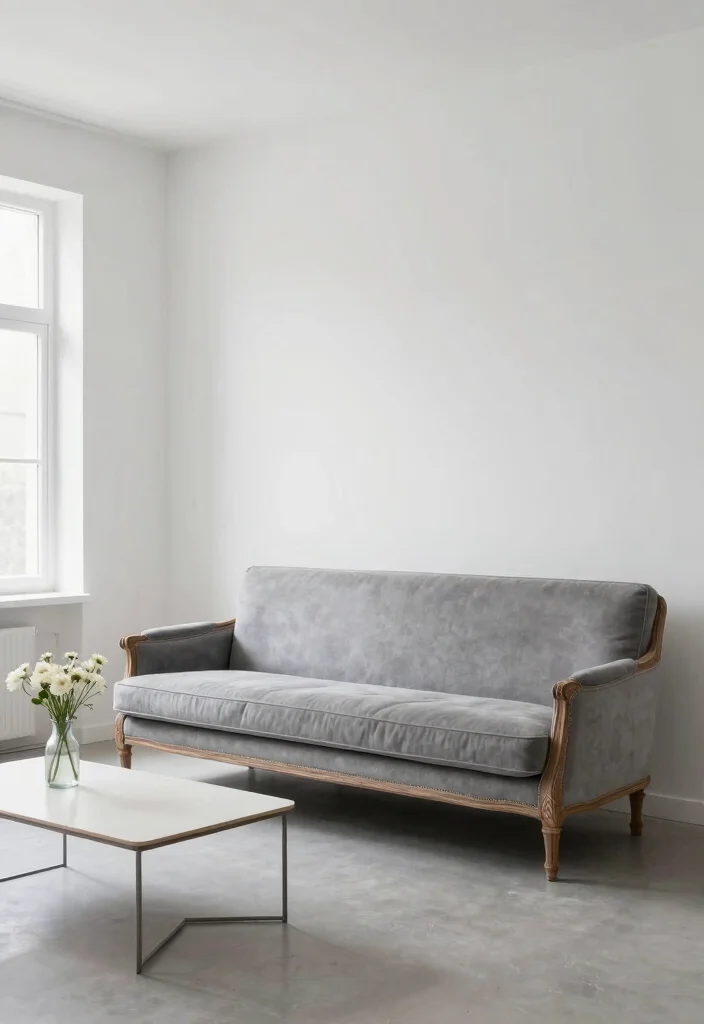 16 French Sofa Living Room Ideas: Elegant European Charm - 12. Minimalist Marvels 1