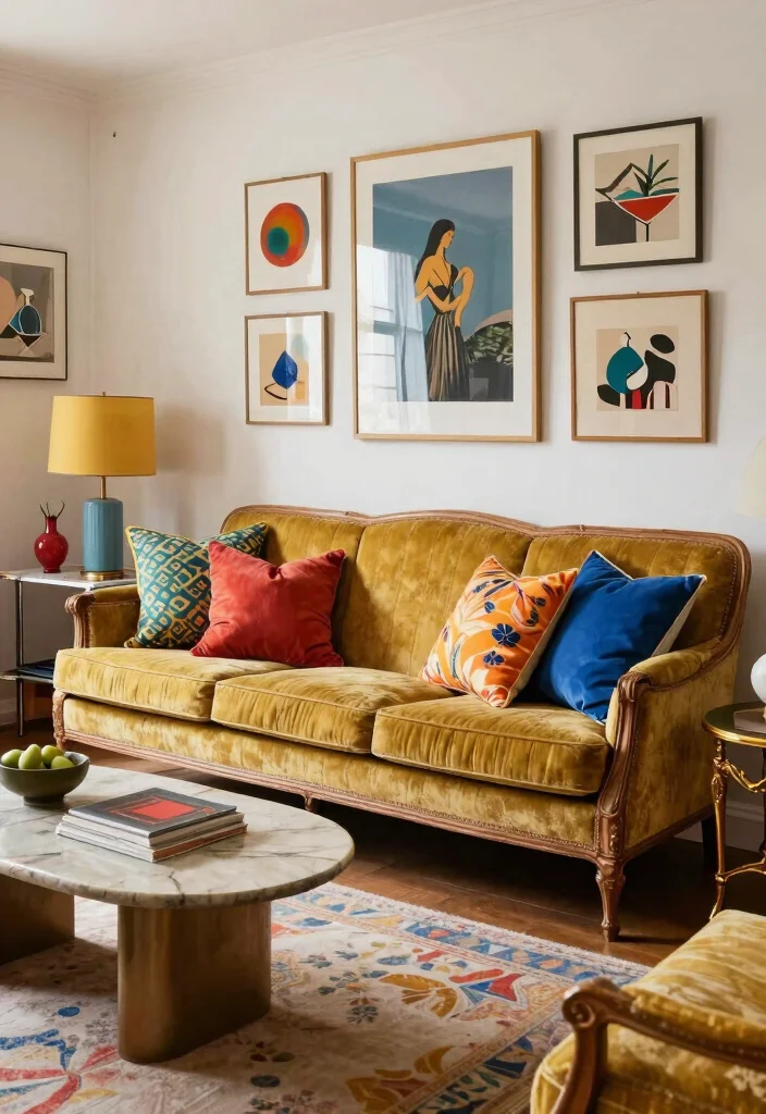 16 French Sofa Living Room Ideas: Elegant European Charm - 14. Eclectic Fusion 1