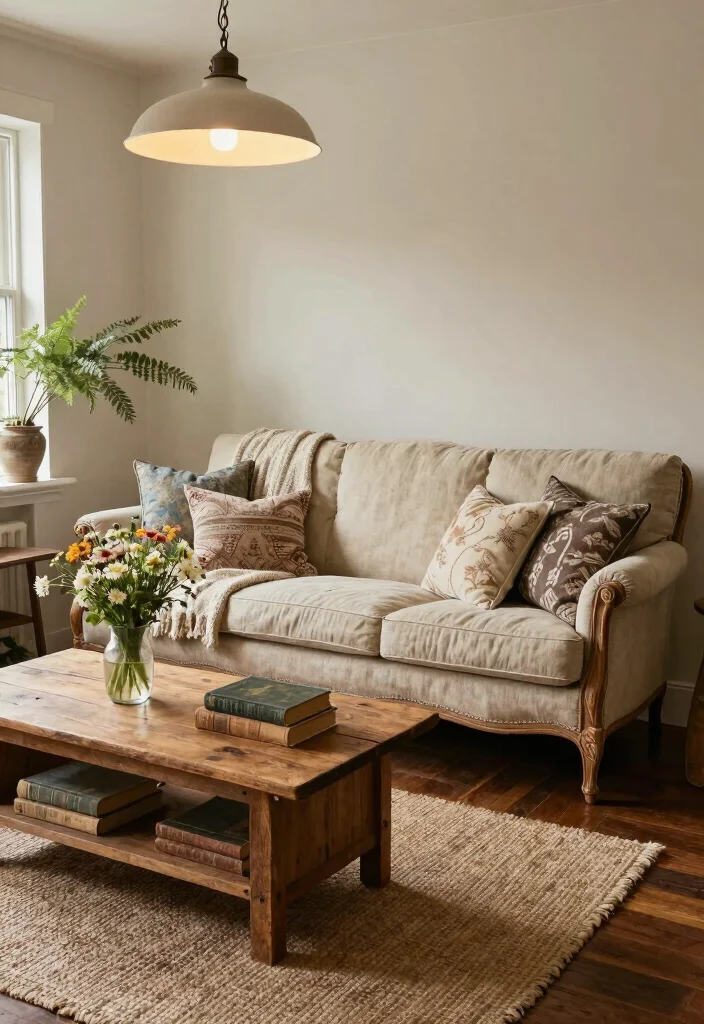 16 French Sofa Living Room Ideas: Elegant European Charm - 3. Rustic Elegance 1