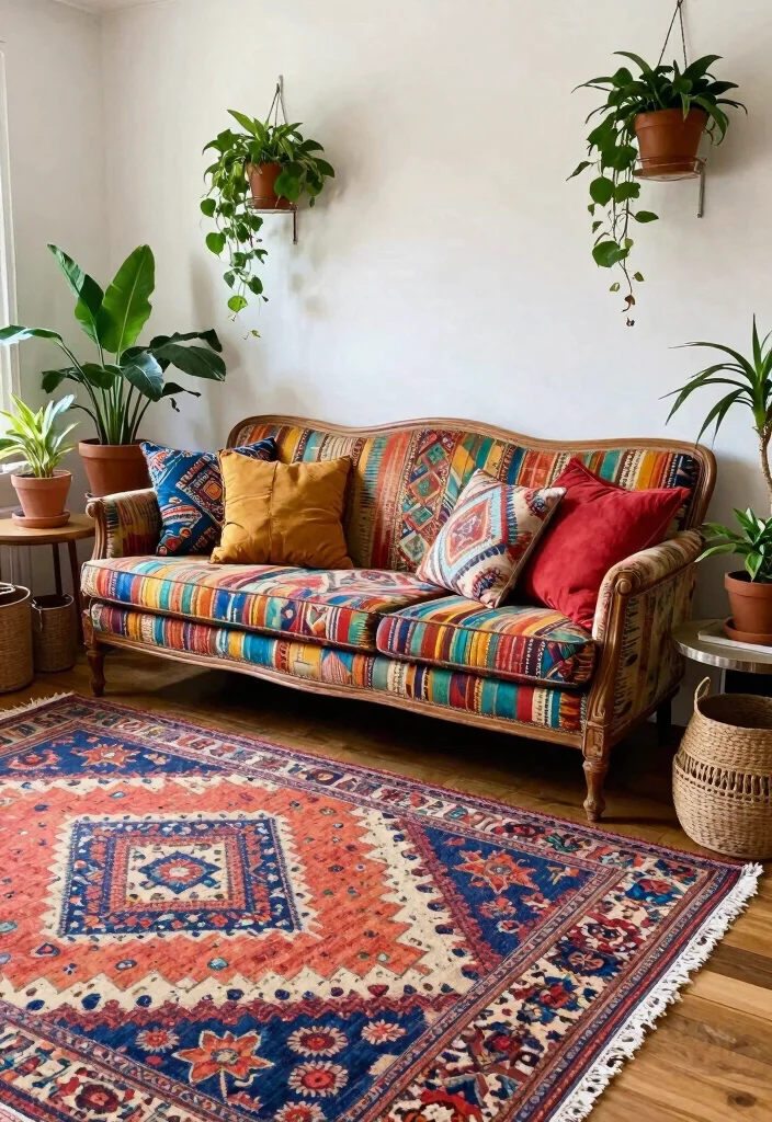 16 French Sofa Living Room Ideas: Elegant European Charm - 8. Bohemian Bliss 1