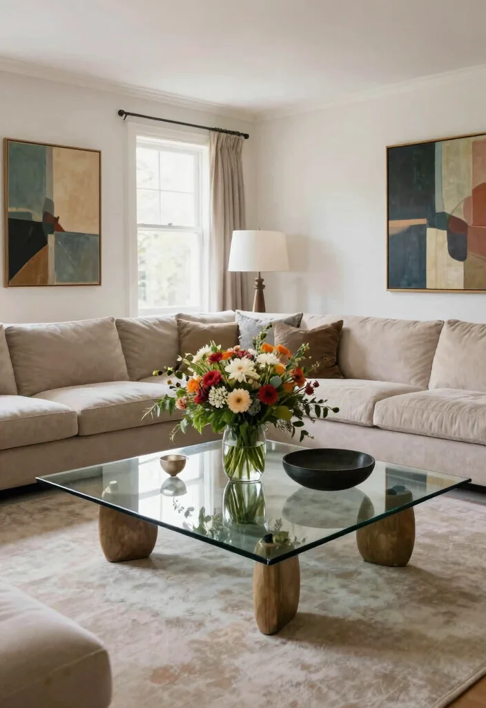 16 Living Room Glass Table Ideas for a Light, Elegant Touch - 12. Oversized Glass Tables 1