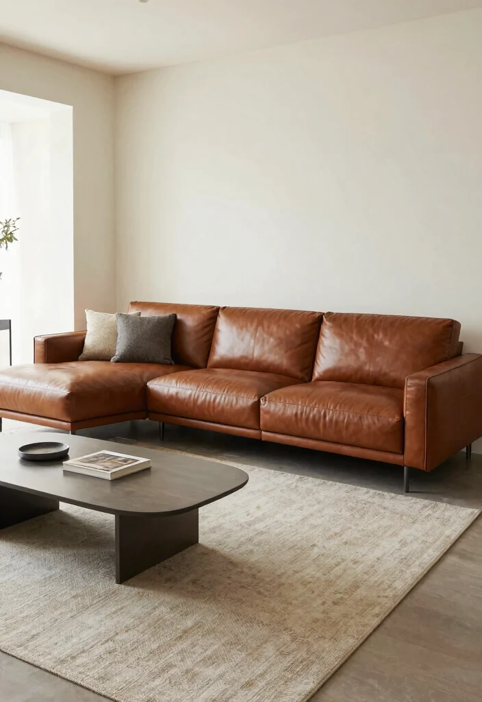 16 Living Room Leather Sofa Ideas: Timeless Masculine Style - 6. Modular Leather Sofa 1