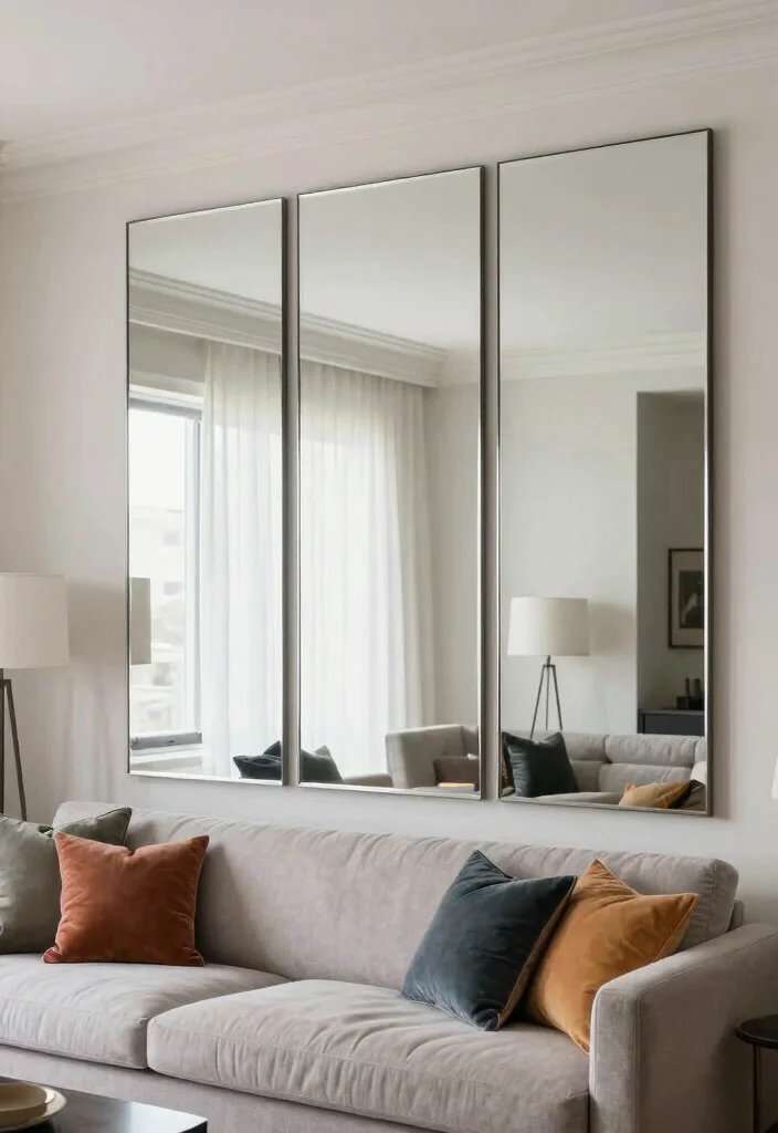 16 Mirror Wall in Living Room Ideas for a Bright, Spacious Look - 10. Mirrored Wall Panels 1