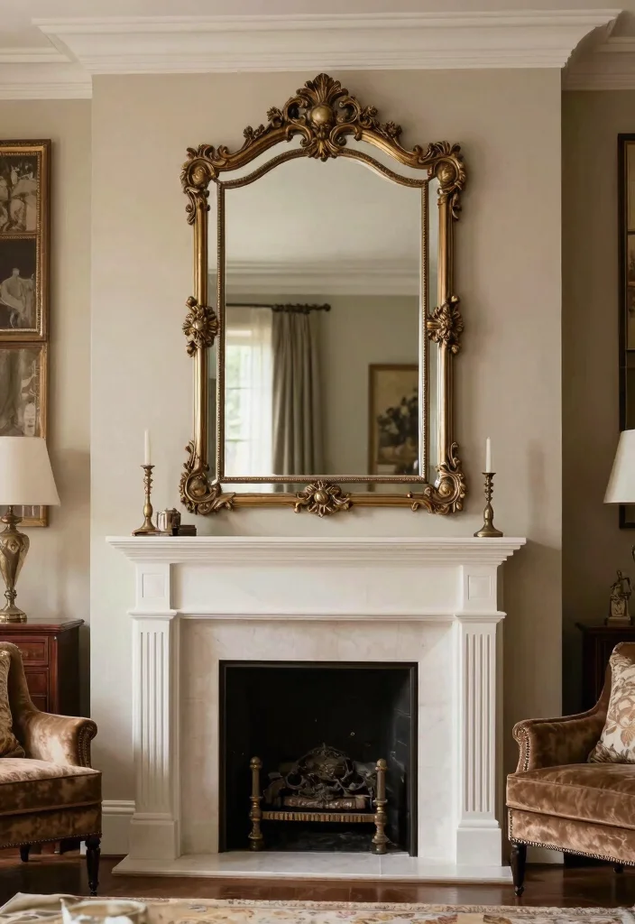 16 Mirror Wall in Living Room Ideas for a Bright, Spacious Look - 13. Decorative Mirror Framing 1