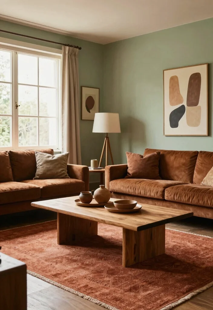 16 Terracotta Rug Living Room Ideas for Warm Earthy Charm - 2. Earthy Color Palettes 1