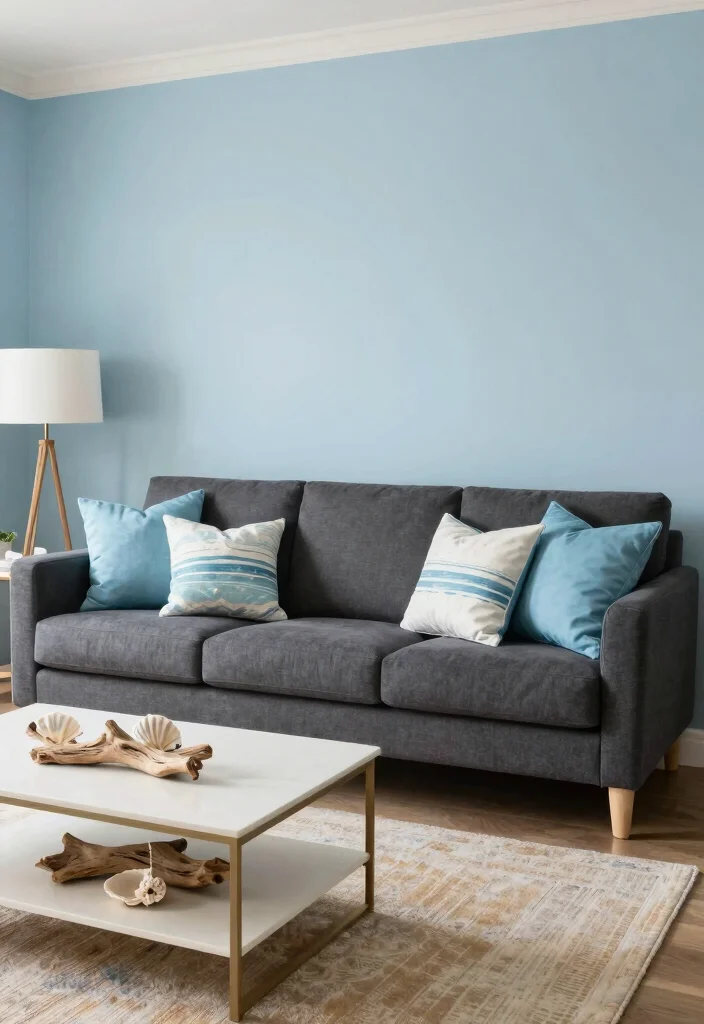 17 Charcoal Sofa Living Room Color Palettes: Moody Chic - 10. Ocean-Inspired Blues 1