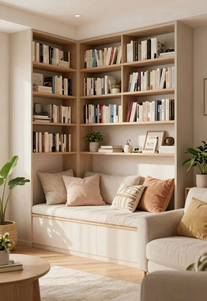 17 Full Wall Bookshelf Living Room Ideas: Library Chic - 10. Cozy Nooks and Crannies 1