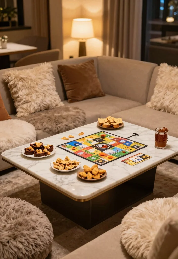 17 Marble Coffee Table Living Room Ideas Timeless Elegance - 15. Cozy Lounge Area 1