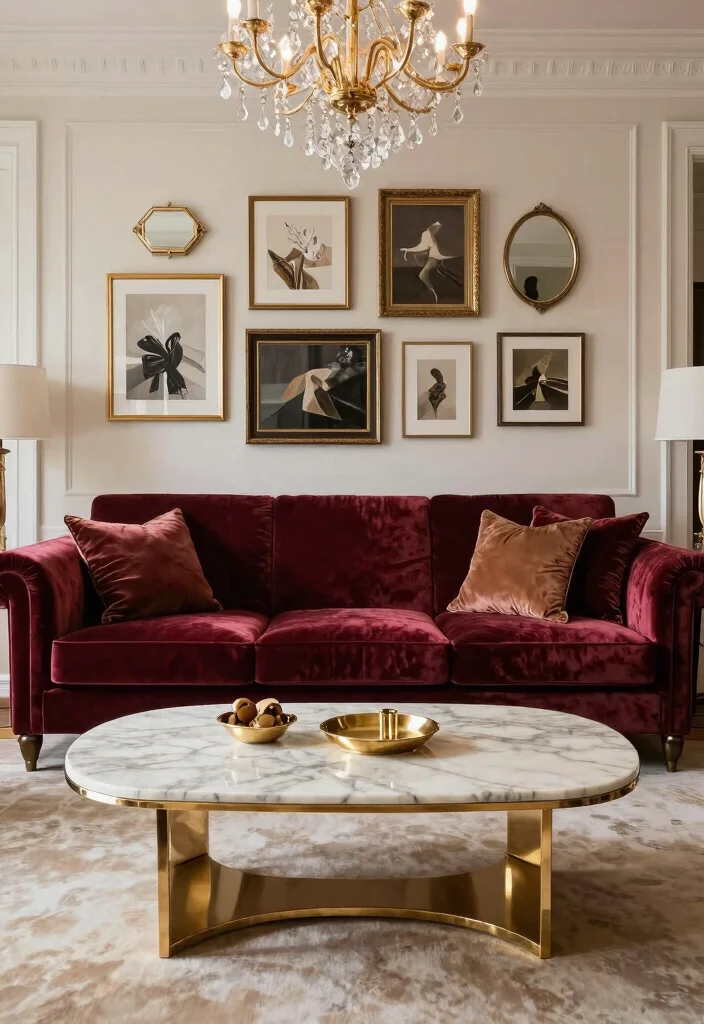 17 Marble Coffee Table Living Room Ideas Timeless Elegance - 4. Luxurious Metallic Accents 1