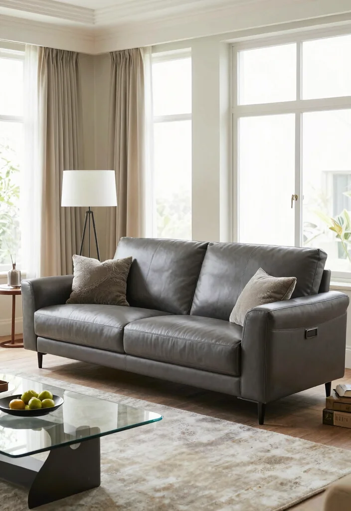 17 Modern Sofa Designs for Living Room: Sleek New Looks - 7. Luxe Leather Look 1