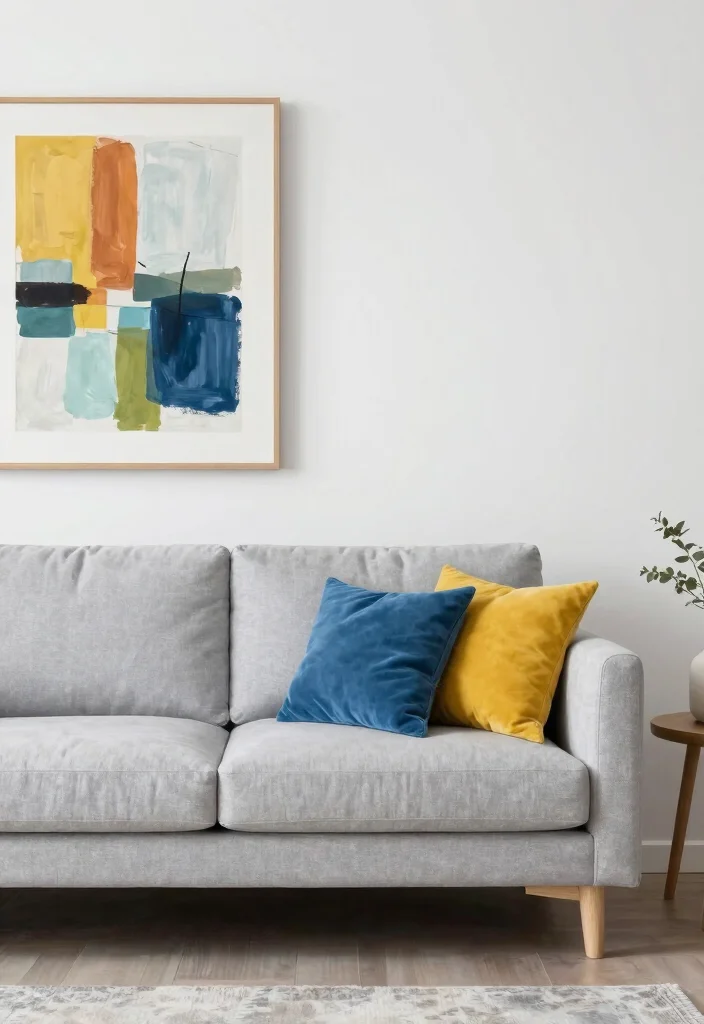 17 No Rug Living Room Ideas for a Clean Minimal Aesthetic - 14. Utilize Color Accents 1