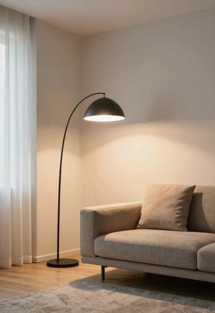 17 No Rug Living Room Ideas for a Clean Minimal Aesthetic - 5. Strategic Lighting 1