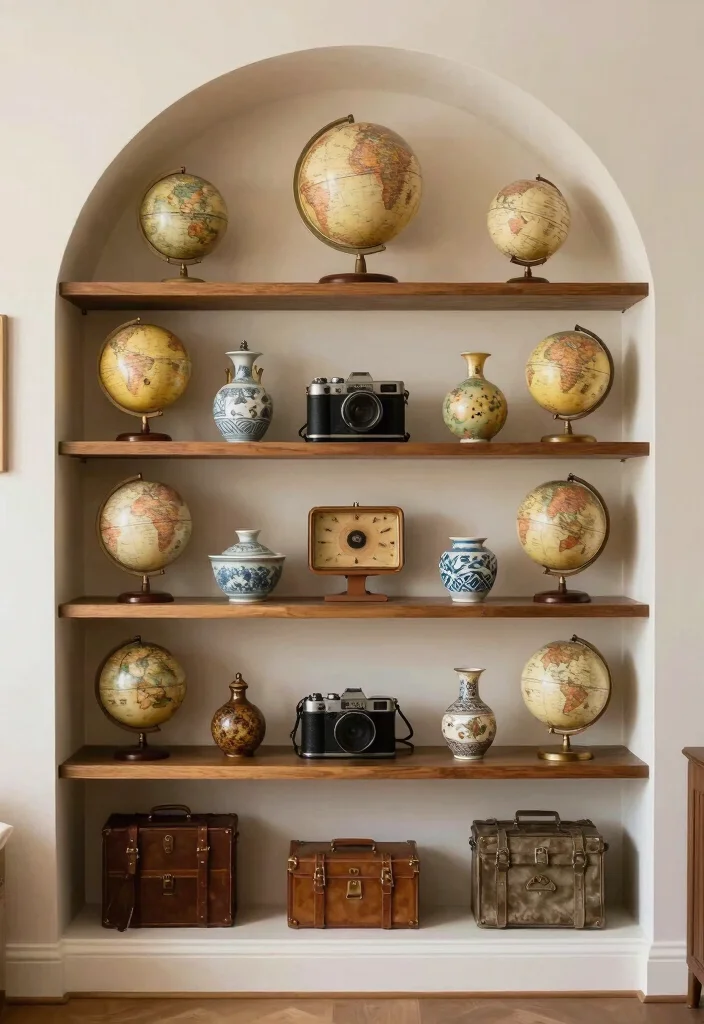 18 Arched Built Ins Living Room Ideas Architectural Beauty - 12. Artistic Display with Curated Collections 1