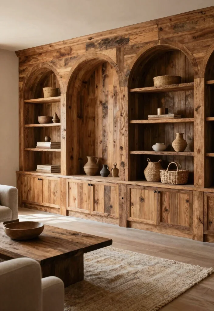 18 Arched Built Ins Living Room Ideas Architectural Beauty - 16. Natural Materials for Earthy Vibes 1