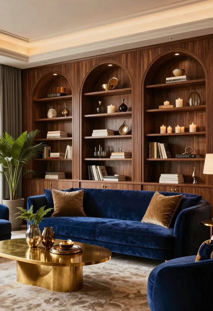 18 Arched Built Ins Living Room Ideas Architectural Beauty - 2. Rich Wood Accents for Warmth 1