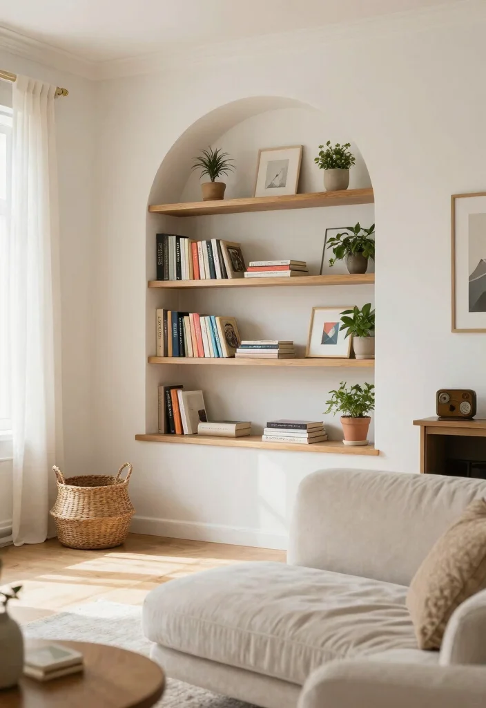 18 Arched Built Ins Living Room Ideas Architectural Beauty - 3. Open Shelving for an Airy Feel 1