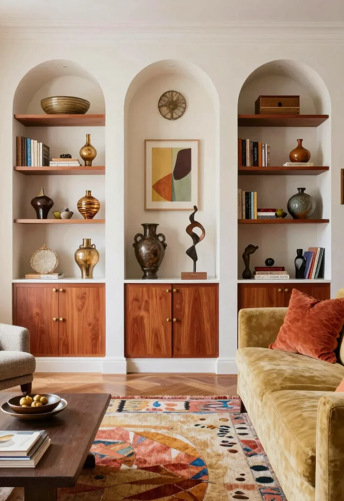 18 Arched Built Ins Living Room Ideas Architectural Beauty - 7. Mix and Match Styles for Eclectic Decor 1