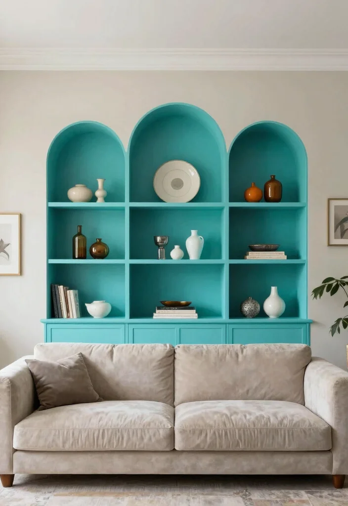 18 Arched Built Ins Living Room Ideas Architectural Beauty - 8. Use of Color to Make a Statement 1