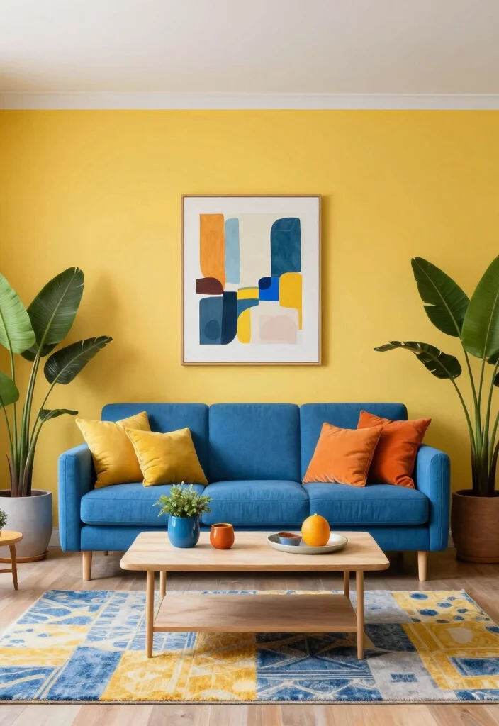 18 Blue Sofa Living Room Colour Schemes: Fresh Stylish Palettes - 2. Bright and Bold 1