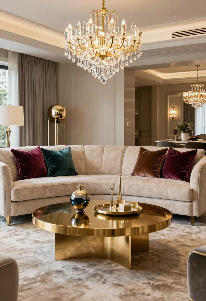 18 Boucle Sofa Living Room Ideas: Cozy Modern Trends - 10. Glamorous Touches 1