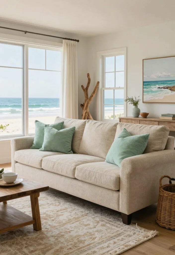 18 Boucle Sofa Living Room Ideas: Cozy Modern Trends - 14. Coastal Inspiration 1
